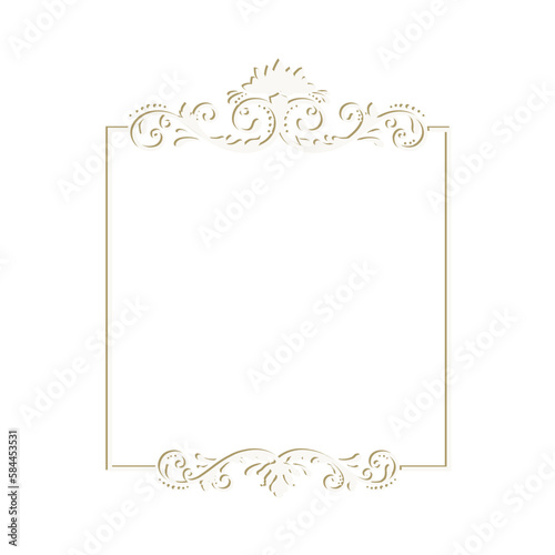 floral label frame with damask pattern