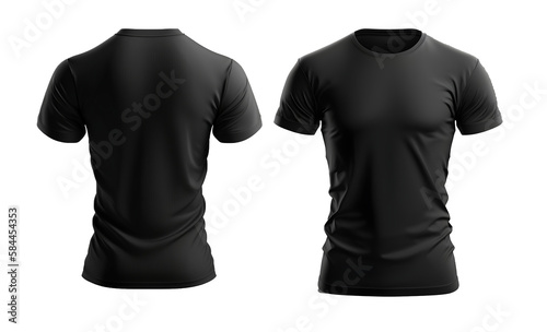 plain black t-shirt mockup template, with view, front and back,