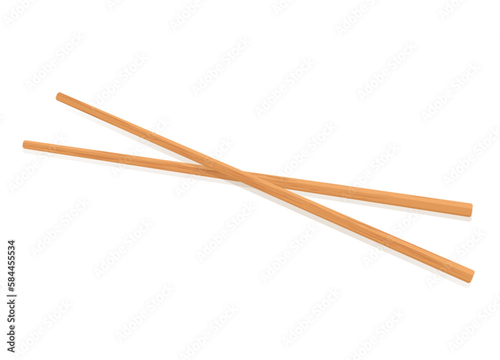 pair of bamboo chopsticks- vector illustration