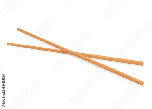 pair of bamboo chopsticks- vector illustration