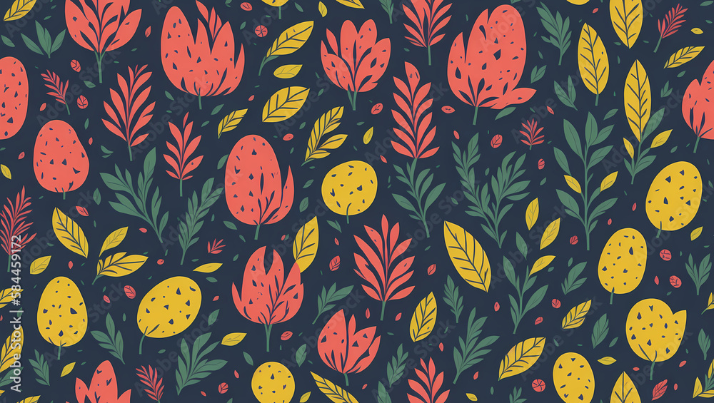 Naklejka premium seamless pattern with flowers