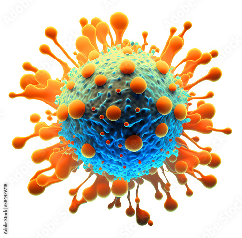 Novel coronavirus concept responsible for SARS. Dangerous pandemic virus. Microscope virus close up photo