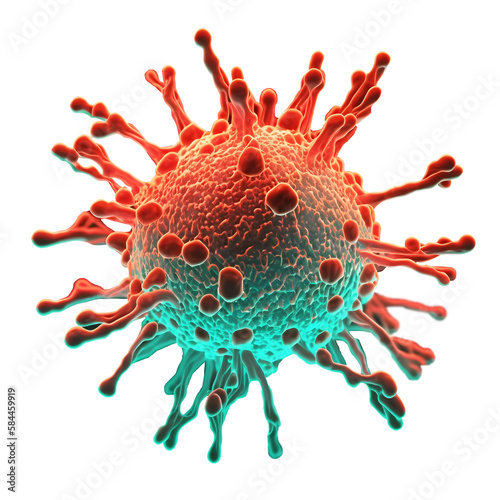 Dangerous pandemic virus. Microscope virus close up 3d rendering transparent PNG