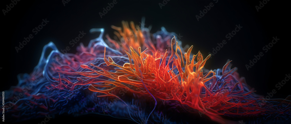 Abstract Confocal Microscope Cells Background