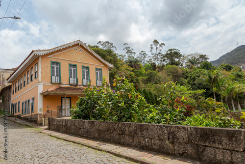 Casario colinial no bairro do Rosário, em Ouro Preto, Minas Gerais
