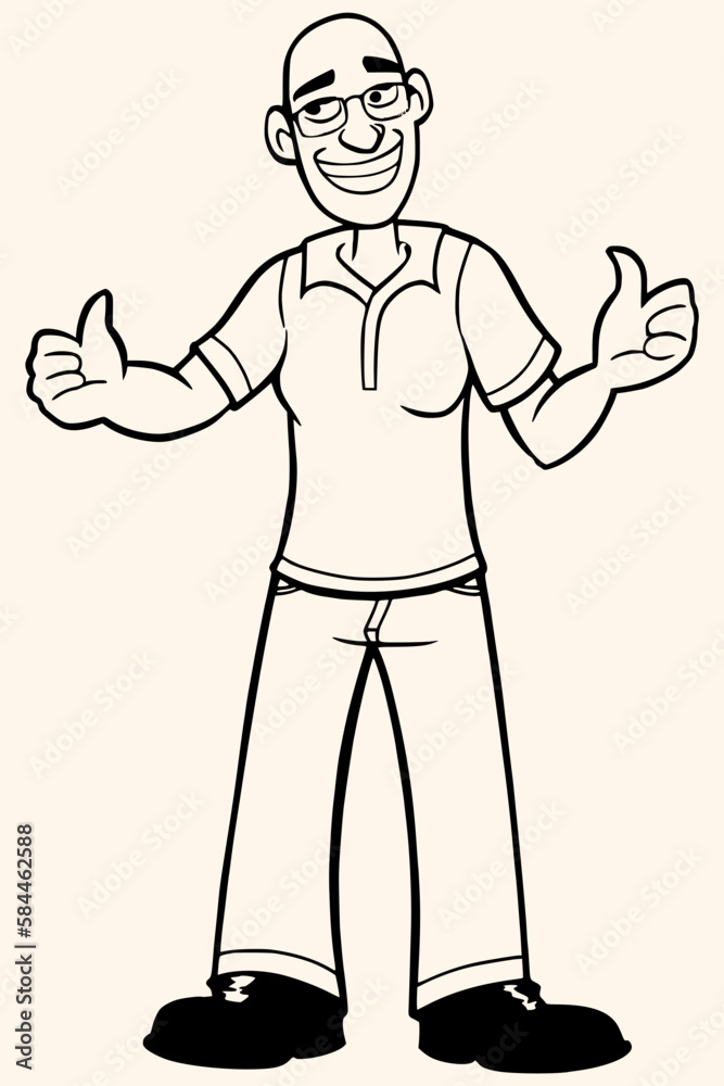 Men,sketch,caricature,isolated comic cartoon outline characters on white background,simple drawing