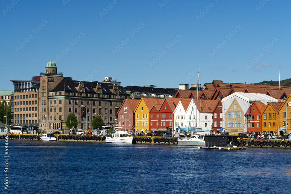 Naklejka premium Stadtansicht Hanseviertel Bryggen in Bergen 