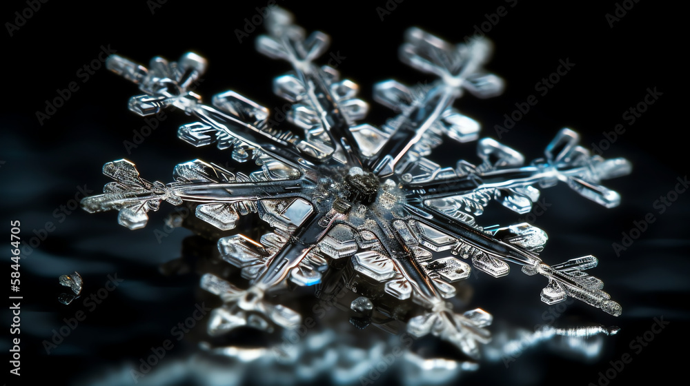 Snowflake Highly Detailed Close Up Snowflake Highly Detailed Close Up