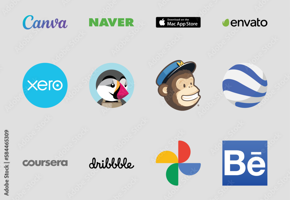 popular-social-media-company-logo-vector-logo-collection-stock-vector