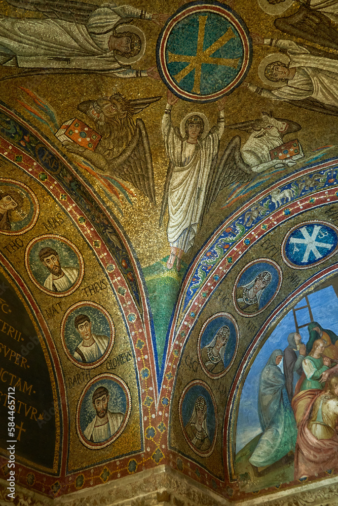 Colorfull mosaic in the church of Ravenna