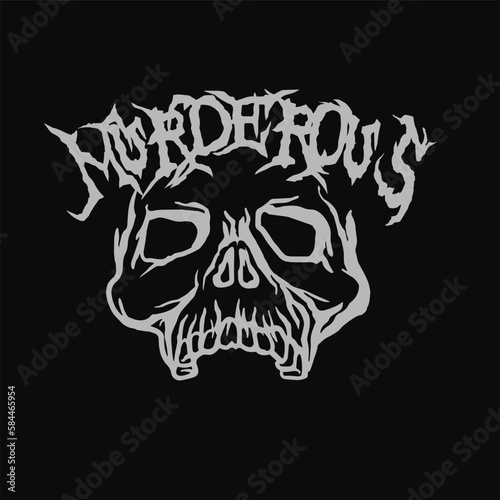 Gothic sign with skull, grunge vintage design t shirts