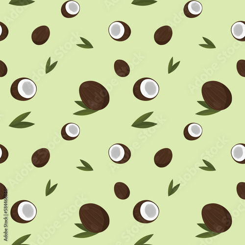 pattern with coconuts. plant vector illustration
