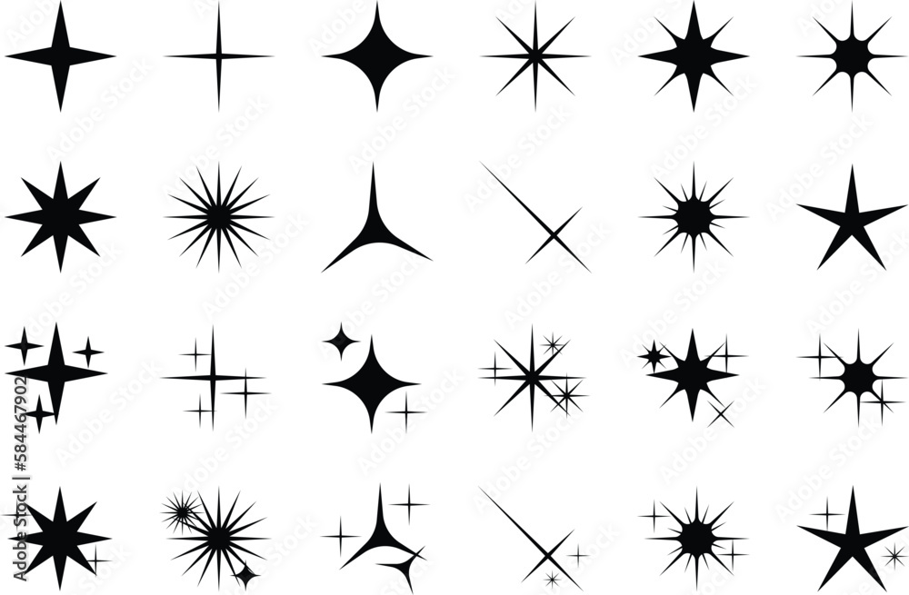 Sparkle star svg collection vector illustrations.