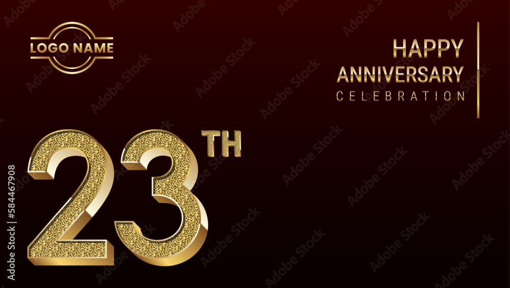 23th Anniversary template design concept with golden number. Vector Template 23th Anniversary template design concept with golden number. Vector Template