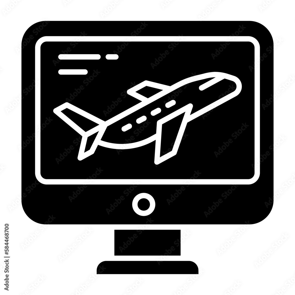 Flight Check In Glyph Icon