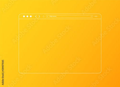 Web browser page mockup. Blank internet browser window with favourites sign in flat design. Vector illustration. 