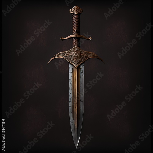 Steel sword with ornament