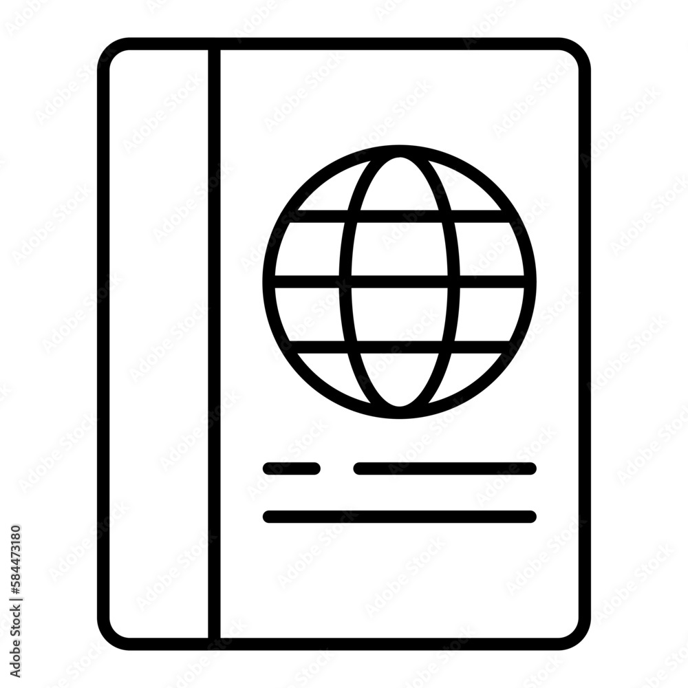 Passport Outline Icon Passport Outline Icon