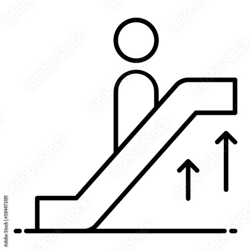 Up Escalator Outline Icon