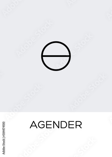 Agender gender orientation symbol sexual icon