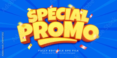 Special promo text editable three dimension text effect 3d style