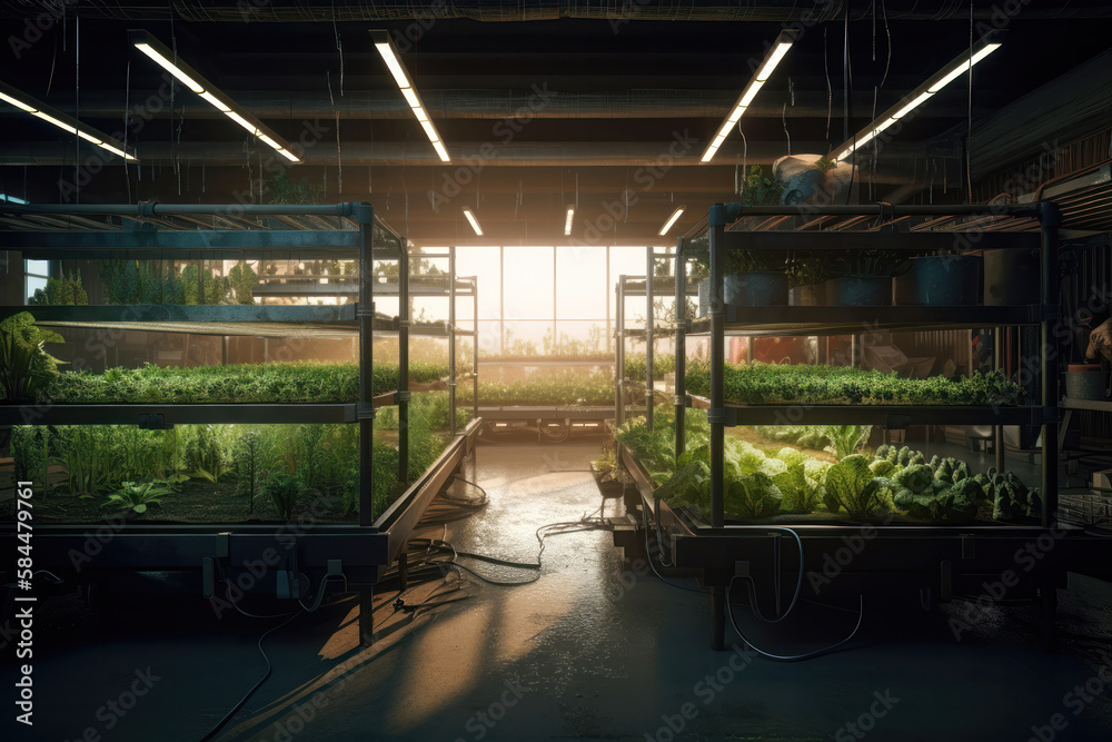 Revolutionizing Farming: A Render of Artificial Planting and Cultivation. Generative Ai