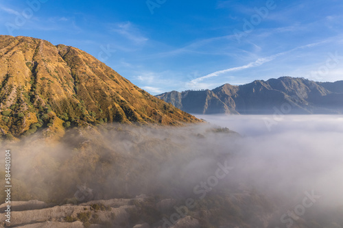 Morning scene of Mount Bromo in east java  Indonesian
