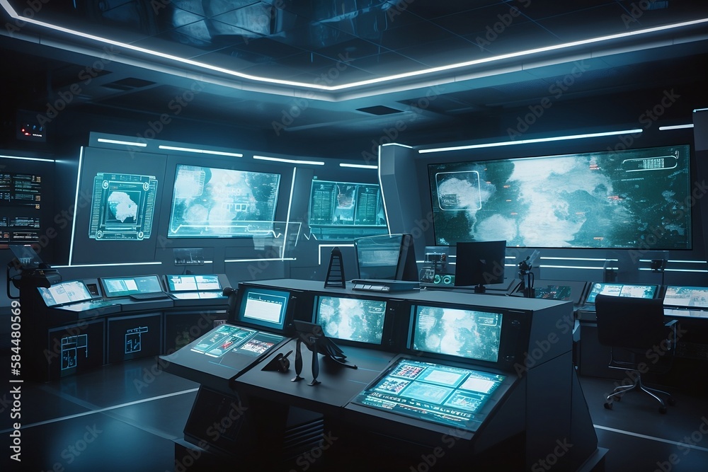 illustration of computer military command center, technology based display communication equipment illustration of computer military command center, technology based display communication equipment