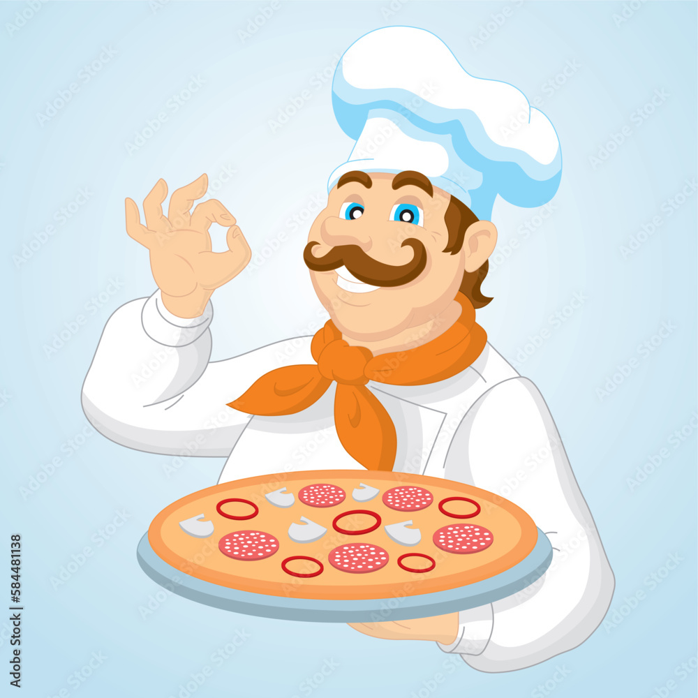 Pizzaman - szef pizzeri - obrazy, fototapety, plakaty 
