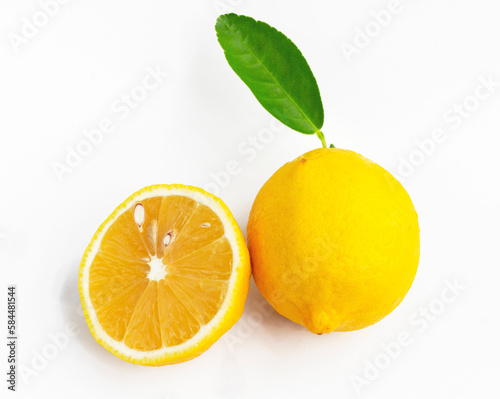 lemon citrus fruit isolated on white background.