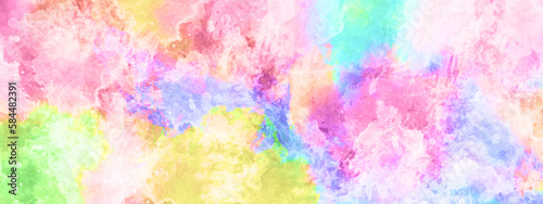Abstract watercolor colorful background hand-drawn on paper. Multicolor watercolor background for textures. Colorful watercolor stains on paper. Abstract colorful painting for texture 