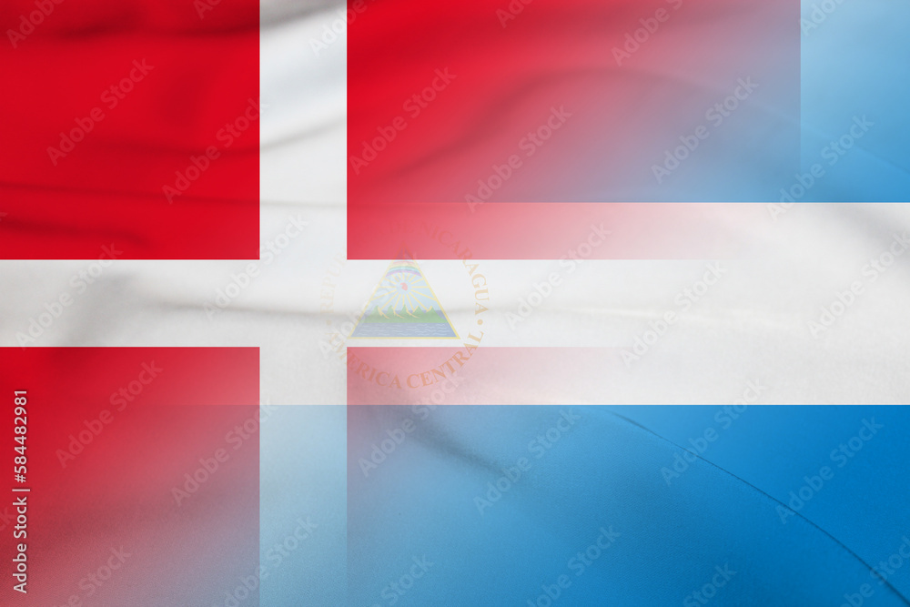 Fototapeta premium Denmark and Nicaragua government flag transborder relations NIC DNK