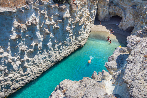 Obraz na płótnie Cave of Papafragas beach in Milos island, Cyclades, Greece. w salonie