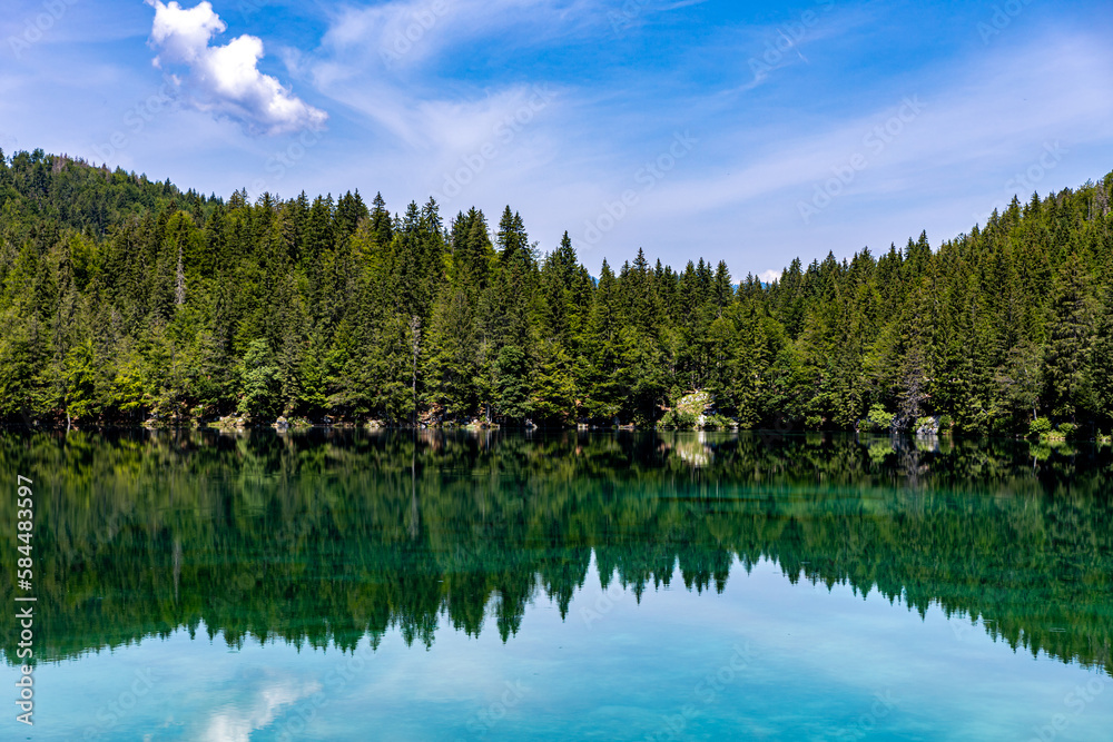 Obraz premium Alpine lake in the Italian Dolomites Lagi di Fusine