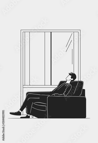 a man taking a nap in the living room