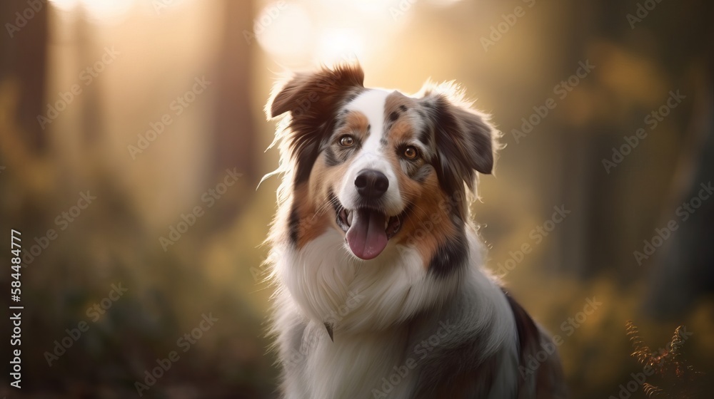 Australian shepherd dog outside