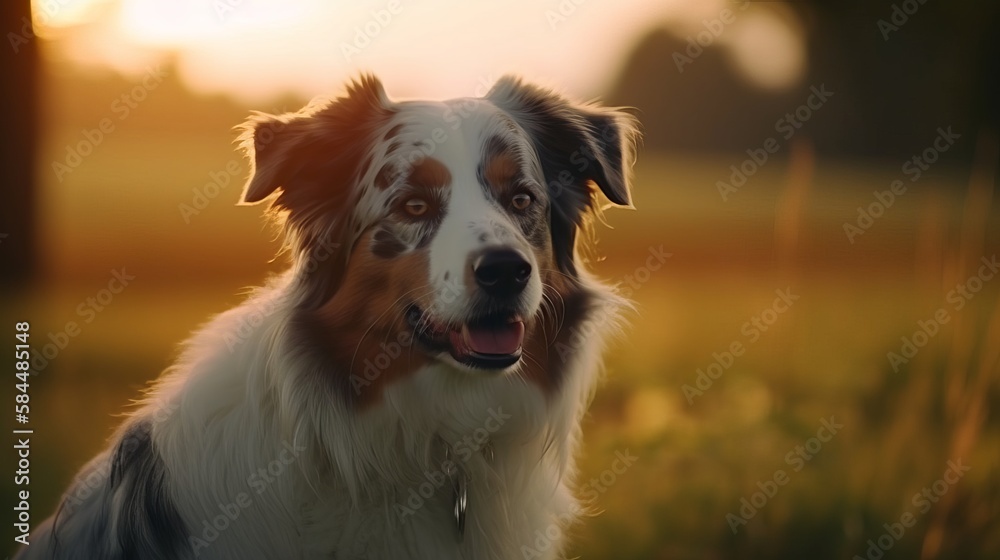 Australian shepherd dog outside