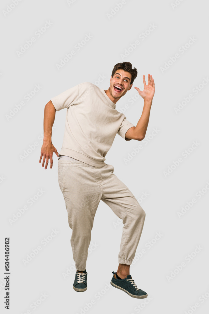 Young caucasian man full body isolated on white background Young caucasian man full body isolated on white background