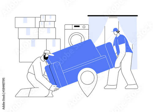 Furniture placing abstract concept vector illustration.