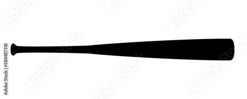Baseball bat silhouette icon. Clipart image isolated on white background