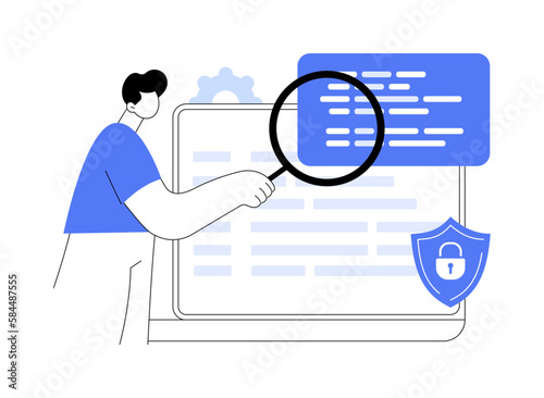 Computer forensics abstract concept vector illustration.