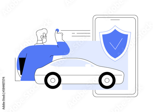 On-demand insurance abstract concept vector illustration.