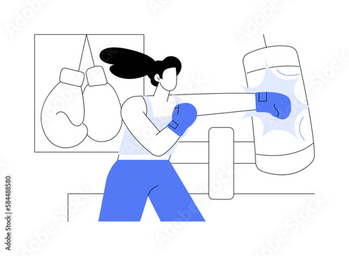 Boxing abstract concept vector illustration.