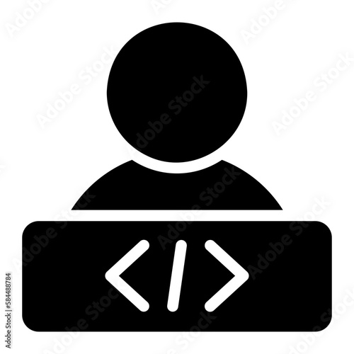 programmer glyph icon