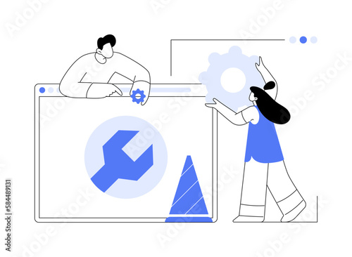 Website maintenance abstract concept vector illustration.