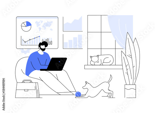 Freelance work abstract concept vector illustration.