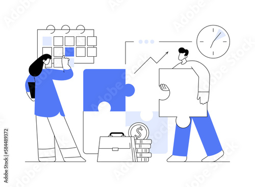 Project delivery abstract concept vector illustration.