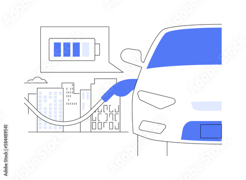 Car charging stations abstract concept vector illustration.