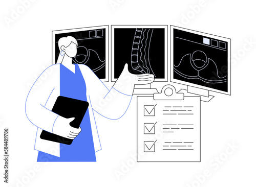 MRI of the bones and joints abstract concept vector illustration.