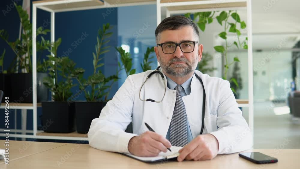 Portrait of senior doctor in white coat at workplace, s3niorlife and Be H3althy concept Portrait of senior doctor in white coat at workplace, s3niorlife and Be H3althy concept